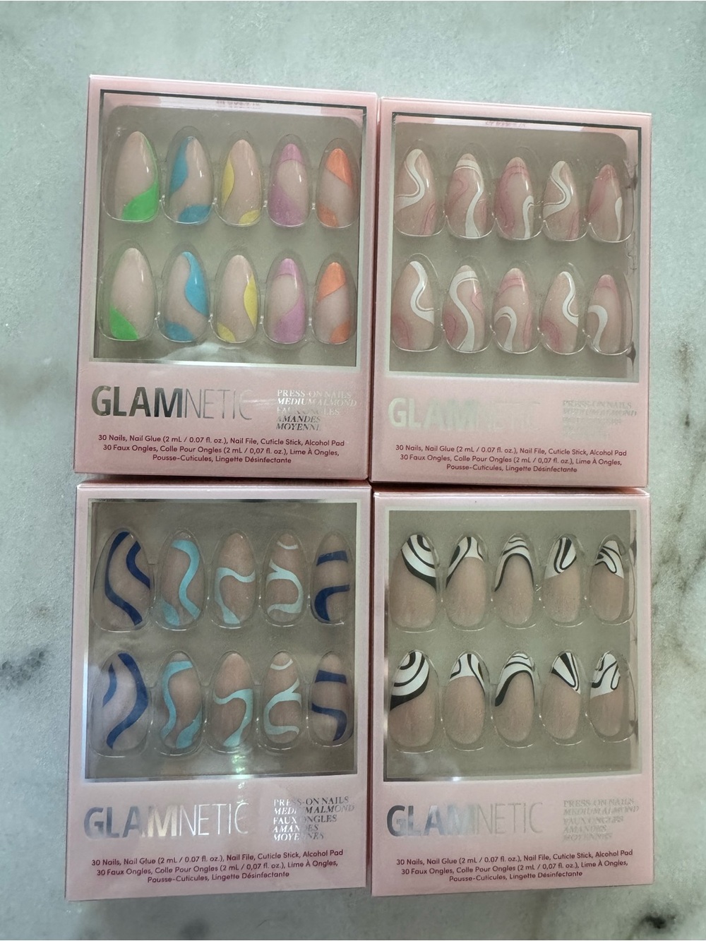 Multicolor Press-On Nails - Swirl Designs